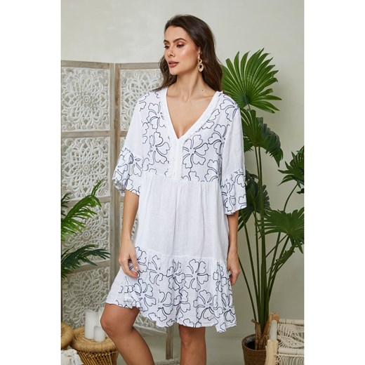 Lin Passion Lniana sukienka w kolorze białym ze sklepu Limango Polska w kategorii Sukienki - zdjęcie 173834112