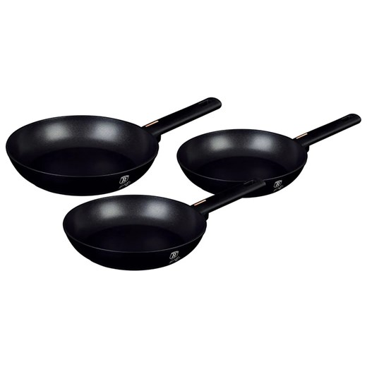 Komplet 3 tytanowych patelni na indukcję połysk T5-R81 ze sklepu Edinos.pl w kategorii Naczynia - zdjęcie 173837974