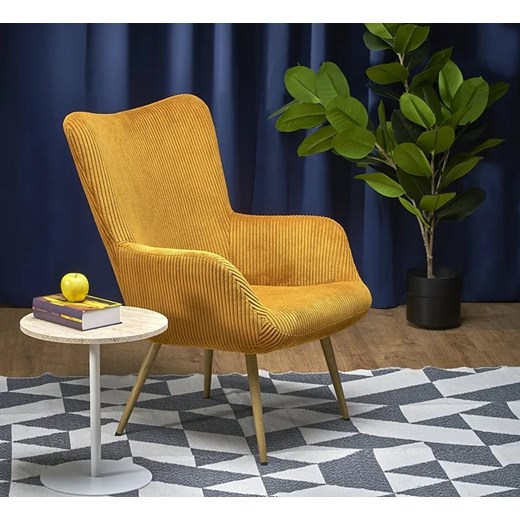 Oliwkowy fotel uszak w stylu skandi - Costes Elior One Size promocja Edinos.pl