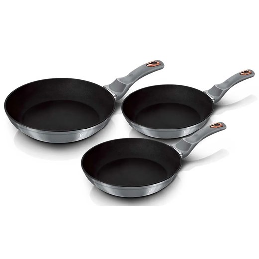3 aluminiowe patelnie na każdy typ kuchenki A3-F75 ze sklepu Edinos.pl w kategorii Naczynia - zdjęcie 173838460