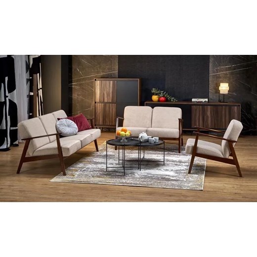 Beżowy tapicerowany fotel lisek - Conti 3X Elior One Size Edinos.pl