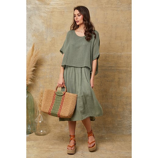 Fleur de Lin Sukienka &quot;Dilla&quot; w kolorze khaki ze sklepu Limango Polska w kategorii Sukienki - zdjęcie 173849910