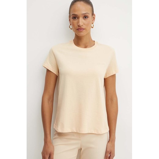 Patrizia Pepe t-shirt bawełniany kolor beżowy ze sklepu ANSWEAR.com w kategorii Bluzki damskie - zdjęcie 173851570