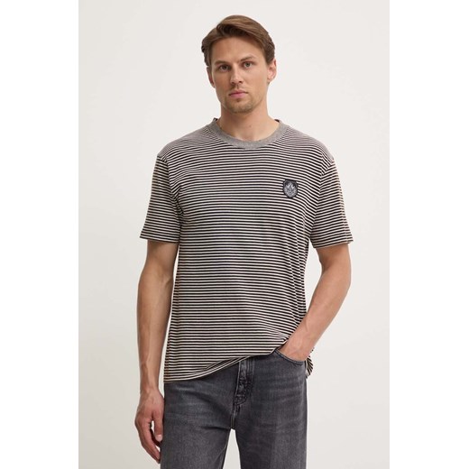 The Kooples t-shirt bawełniany męski kolor brązowy wzorzysty HTSC29003K ze sklepu ANSWEAR.com w kategorii T-shirty męskie - zdjęcie 173852161