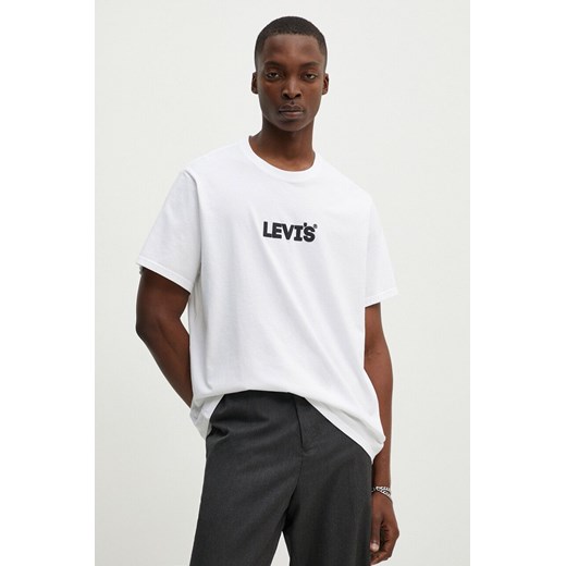 Levi&apos;s t-shirt bawełniany męski kolor biały z nadrukiem L ANSWEAR.com