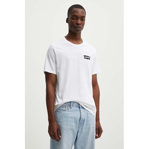 Levi&apos;s t-shirt bawełniany męski kolor biały z nadrukiem ze sklepu ANSWEAR.com w kategorii T-shirty męskie - zdjęcie 173852272