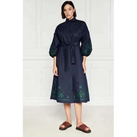 Weekend MaxMara Sukienka z paskiem OSSOLA | z dodatkiem lnu ze sklepu Gomez Fashion Store w kategorii Sukienki - zdjęcie 173853732