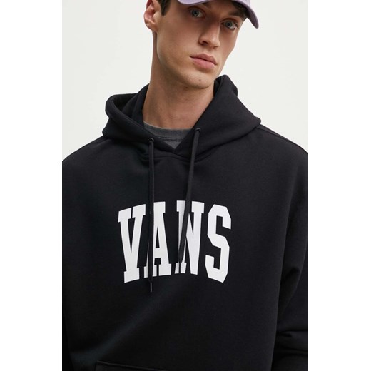 Vans bluza bawełniana męska kolor czarny z kapturem z nadrukiem VN000HNWBLK1 ze sklepu ANSWEAR.com w kategorii Bluzy męskie - zdjęcie 173859790