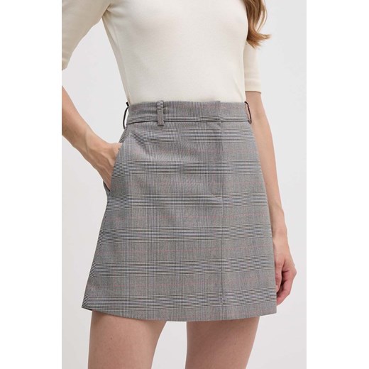 Tommy Hilfiger spódnica kolor szary mini ołówkowa WW0WW42249 ze sklepu ANSWEAR.com w kategorii Spódnice - zdjęcie 173861854