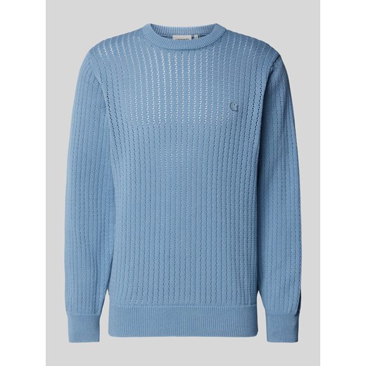 Sweter z dzianiny z naszywką z logo model ‘CALEN’ ze sklepu Peek&Cloppenburg  w kategorii Swetry męskie - zdjęcie 173863563