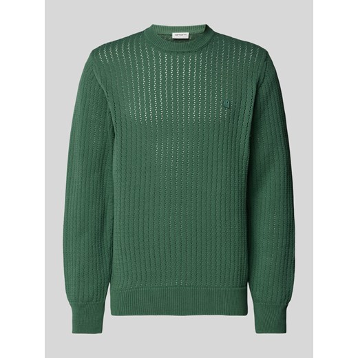 Sweter z dzianiny z naszywką z logo model ‘CALEN’ ze sklepu Peek&Cloppenburg  w kategorii Swetry męskie - zdjęcie 173863841