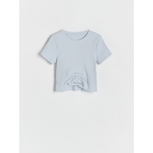Reserved - T-shirt ze ściągaczem - jasnoniebieski - id: 2775N-05X - marki Reserved - 173870043 Reserved - T-shirt ze ściągaczem - jasnoniebieski ze sklepu Reserved w kategorii Bluzki dziewczęce - zdjęcie 173870043