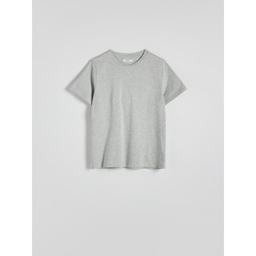 Reserved - Bawełniany t-shirt - jasnoszary Reserved L Reserved