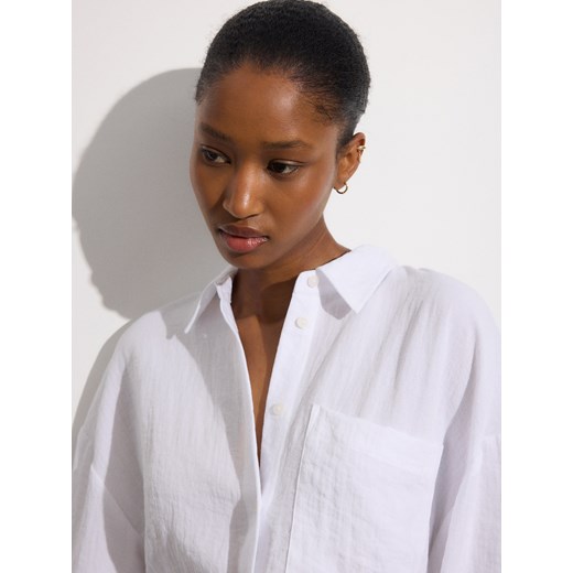 Reserved - Koszula oversize z wiskozą - biały Reserved XL Reserved