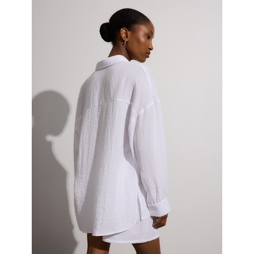 Reserved - Koszula oversize z wiskozą - biały Reserved S Reserved
