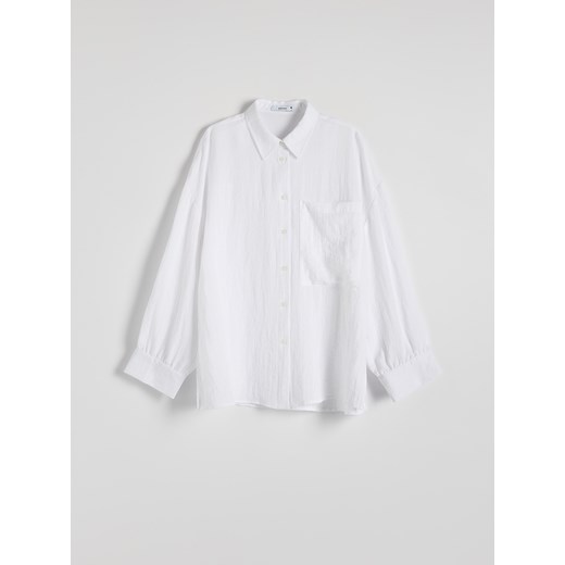 Reserved - Koszula oversize z wiskozą - biały Reserved L Reserved