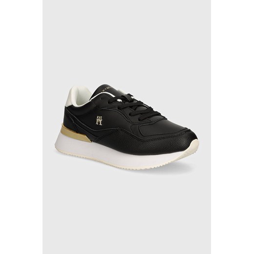 Tommy Hilfiger sneakersy skórzane CHIC CHUNKY RUNNER kolor czarny FW0FW08203 ze sklepu ANSWEAR.com w kategorii Buty sportowe damskie - zdjęcie 173871931
