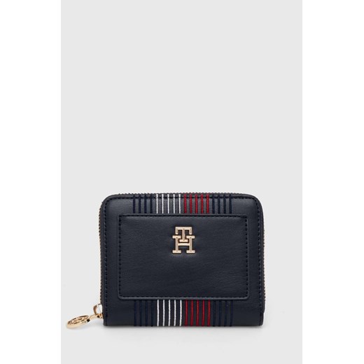 Tommy Hilfiger portfel damski kolor granatowy AW0AW16737 ze sklepu ANSWEAR.com w kategorii Portfele damskie - zdjęcie 173872191