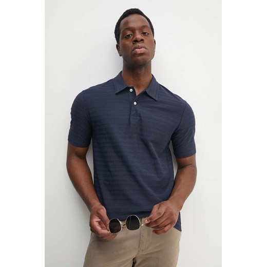 Gant polo bawełniane kolor granatowy gładki 2022148 ze sklepu ANSWEAR.com w kategorii T-shirty męskie - zdjęcie 173872233