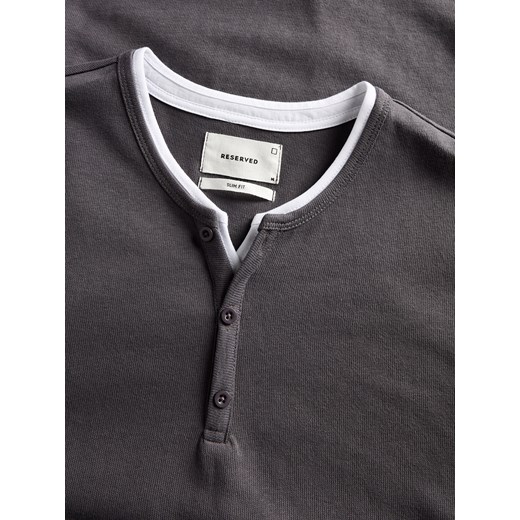 Reserved - T-shirt slim fit - szary Reserved XL promocyjna cena Reserved