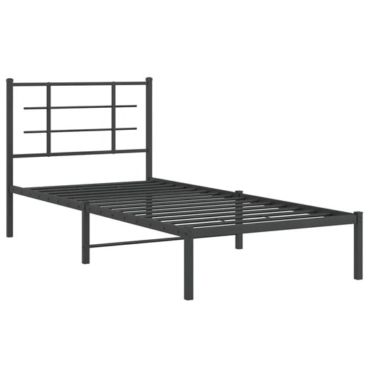 Czarne loftowe łóżko metalowe 90x200 cm - Laxo ze sklepu Edinos.pl w kategorii Łóżka i materace - zdjęcie 173875930