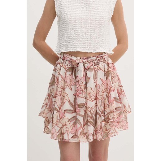 Guess spódnica LAILA kolor beżowy mini rozkloszowana W4YD57 WDW82 ze sklepu ANSWEAR.com w kategorii Spódnice - zdjęcie 173877464