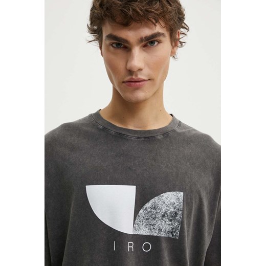 IRO t-shirt bawełniany męski kolor szary z nadrukiem MP19OURI ze sklepu ANSWEAR.com w kategorii T-shirty męskie - zdjęcie 173877661