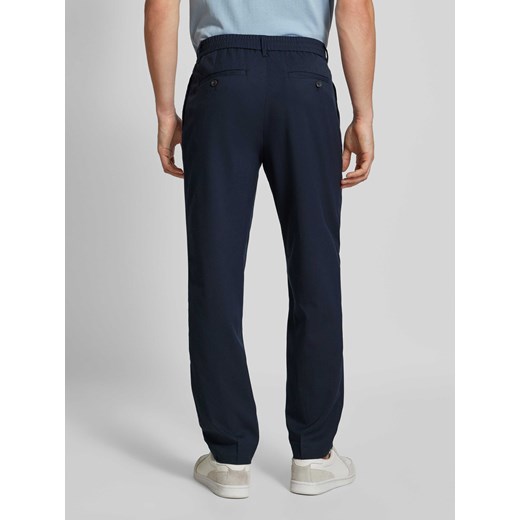 Spodnie materiałowe o kroju tapered fit z zakładkami w pasie model ‘LEROY’ Selected Homme M Peek&Cloppenburg
