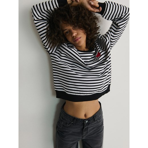 Reserved - Bluza z haftem - czarny Reserved L promocja Reserved