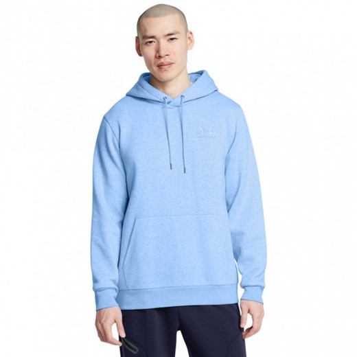Męska bluza dresowa nierozpinana z kapturem Under Armour UA Icon Fleece Hoodie - niebieska ze sklepu Sportstylestory.com w kategorii Bluzy męskie - zdjęcie 173889404