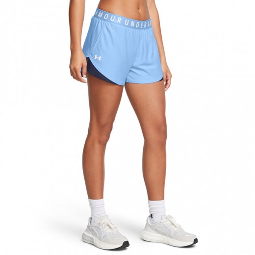 Damskie spodenki treningowe Under Armour Play Up Shorts 3.0 - niebieskie ze sklepu Sportstylestory.com w kategorii Szorty - zdjęcie 173889424