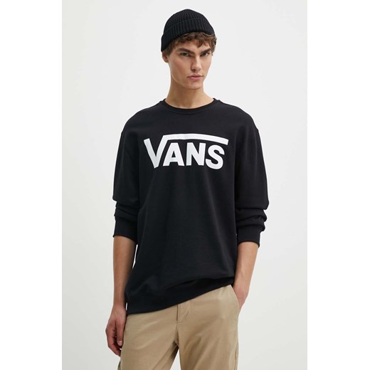Vans bluza bawełniana męska kolor czarny z nadrukiem VN000JSFY281 ze sklepu ANSWEAR.com w kategorii Bluzy męskie - zdjęcie 173889712