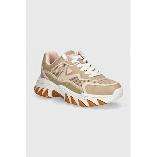 Guess sneakersy NOWAH kolor beżowy FLTNOW ELE12 ze sklepu ANSWEAR.com w kategorii Buty sportowe damskie - zdjęcie 173889834