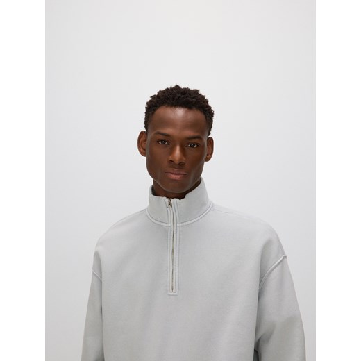 Reserved - Rozpinana bluza z efektem sprania - jasnoszary Reserved XL wyprzedaż Reserved