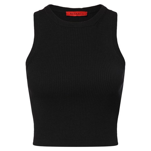 MAX&Co. Top damski - Fresco Kobiety drobna dzianina czarny jednolity ze sklepu vangraaf w kategorii Bluzki damskie - zdjęcie 173897224