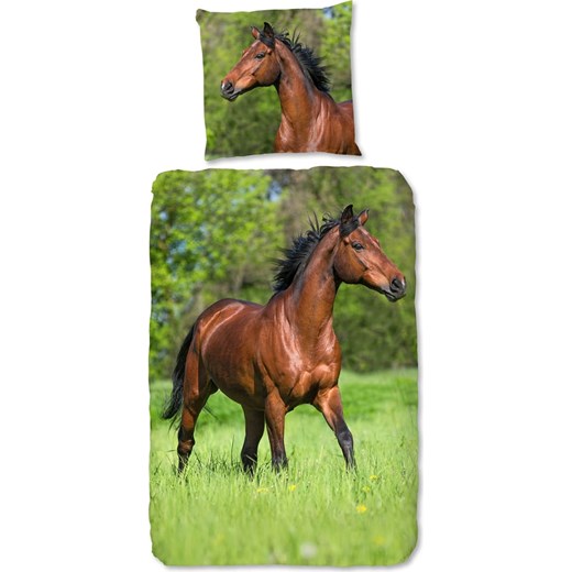 Good Morning Komplet pościeli &quot;Running horse&quot; w kolorze zielono-brązowym ze sklepu Limango Polska w kategorii Pościel dziecięca - zdjęcie 173900524