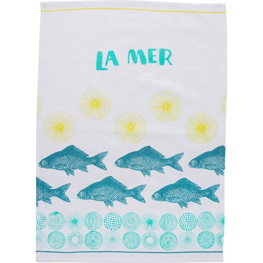 Overbeck and Friends Ściereczka &quot;La Mer&quot; w kolorze turkusowo-białym do naczyń - 70 x 50 cm ze sklepu Limango Polska w kategorii Ścierki kuchenne - zdjęcie 173901040