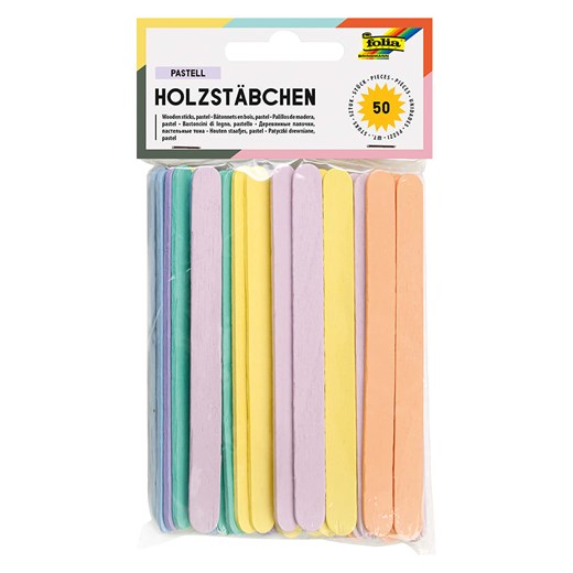 folia PAPER Drewniane patyczki (50 szt.) &quot;Pastels&quot; w różnych kolorach ze sklepu Limango Polska w kategorii Zabawki - zdjęcie 173901163