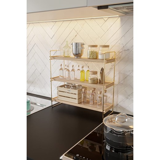 Scandinavia Concept Regał ścienny w kolorze jasnobrązowo-złotym - 45 x 40 x 16 Scandinavia Concept onesize promocja Limango Polska