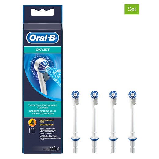 Oral-B Wymienne końcówki (4 szt.) &quot;Oral-B OxyJet&quot; w kolorze białym do onesize promocja Limango Polska