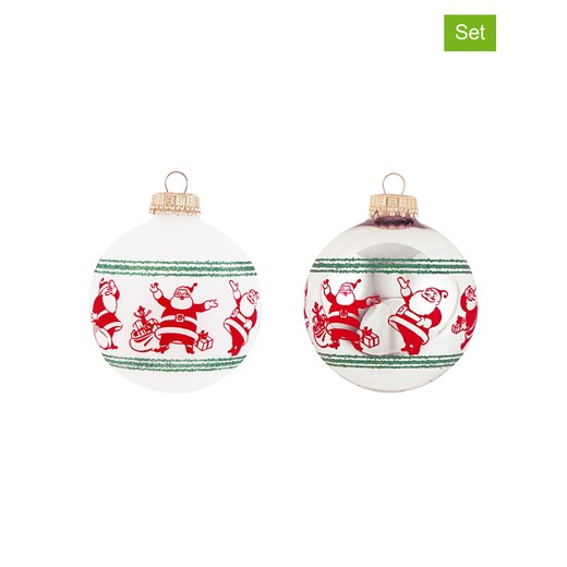 Krebs Glas Lauscha Bombki (4 szt.) w kolorze biało-czerwonym Krebs Glas Lauscha onesize promocja Limango Polska