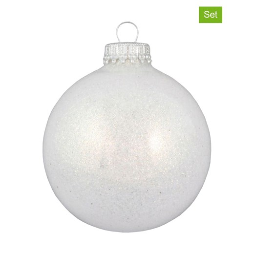 Krebs Glas Lauscha Bombki (6 szt.) w kolorze białym - Ø 7 cm ze sklepu Limango Polska w kategorii Dekoracje bożonarodzeniowe - zdjęcie 173905882