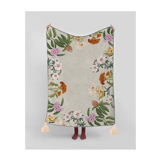 Madre Selva Koc w kolorze zielonym ze wzorem - 170 x 130 cm ze sklepu Limango Polska w kategorii Koce i pledy - zdjęcie 173907084