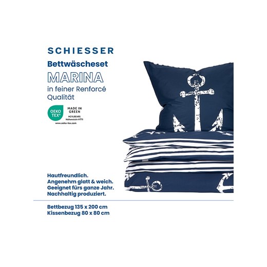 Schiesser Komplet pościeli renforcé w kolorze granatowym Schiesser 135x200 cm okazja Limango Polska