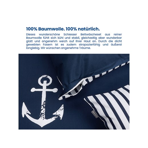 Schiesser Komplet pościeli renforcé w kolorze granatowym Schiesser 135x200 cm okazja Limango Polska