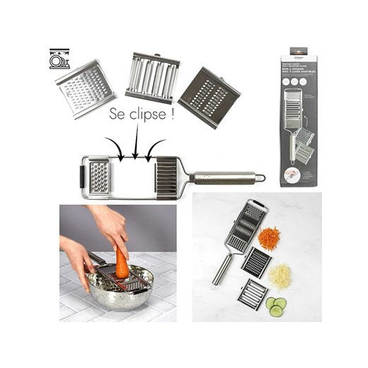 COOK CONCEPT Tarka w kolorze srebrnym do warzyw - 38,5 x 8,5 cm ze sklepu Limango Polska w kategorii Akcesoria kuchenne - zdjęcie 173908941