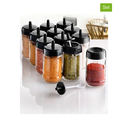 Violeta Home Słoiki (12 szt.) w kolorze czarnym na przyprawy - 300 ml ze sklepu Limango Polska w kategorii Pojemniki kuchenne - zdjęcie 173909403