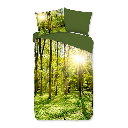 Pure Komplet pościeli &quot;Woods&quot; w kolorze zielonym z mikrofibry ze sklepu Limango Polska w kategorii Pościele - zdjęcie 173909672