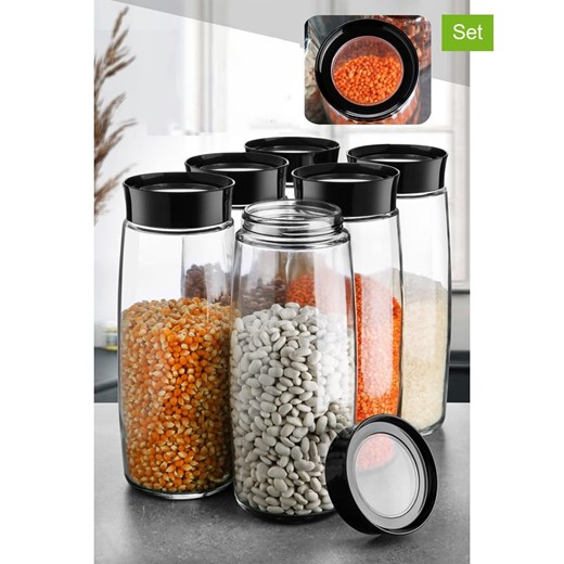 Violeta Home Pojemniki (6 szt.) w kolorze czarnym - 1,6 l ze sklepu Limango Polska w kategorii Pojemniki kuchenne - zdjęcie 173910271