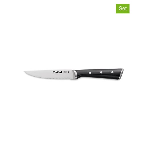 Tefal Noże (4 szt.) &quot;Ice Force&quot; w kolorze srebrno-czarnym do steków - dł. 11 cm ze sklepu Limango Polska w kategorii Noże kuchenne - zdjęcie 173911504